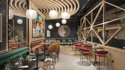 Renderings des neu vorgestellten Designs „Powered by the City“ der Hotelmarke „Tryp by Wyndham“