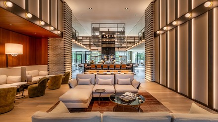 Die Lobby des Hotel Marriott in München