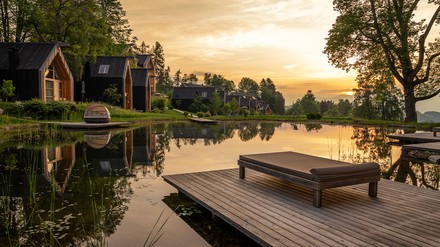 Holz-Chalets und Suiten der Adler Lodge Ritten