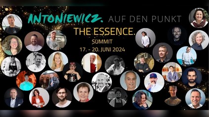 Der Flyer des Programms mit den Fotos der Speaker