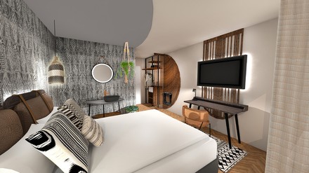 Ein Gästezimmer des Ibis Styles Aalen