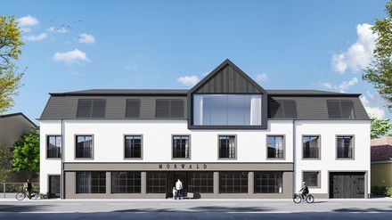 Grafik des künftigen Gebäudes des Gutshofes Mörwald
