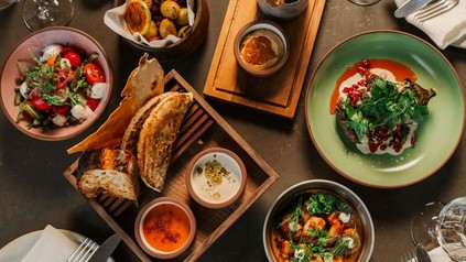 Teller mit kleinen Gerichten des Restaurants Balaustine