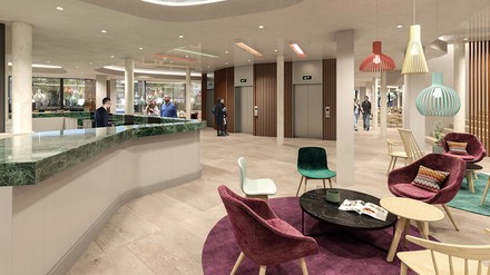 Lobby des Hampton by Hilton Vienna City