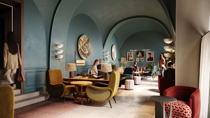Rendering der Lounge des Radisson Blu Das Triest Hotel, Vienna