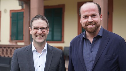 Oberbürgermeister Manuel Just und Spitzenkoch Tristan Brandt