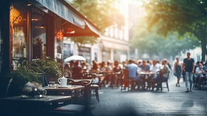 Außenbereich eines Restaurants