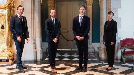 v.l. Dominik Ritz, Carsten Distelkamp, Bastian Meier, Jennifer Rohsmann. (Foto: © Schlosshotel Kronberg)