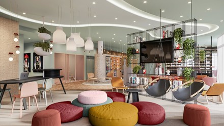 Lobby des Adagio Original Stuttgart NeckarPark