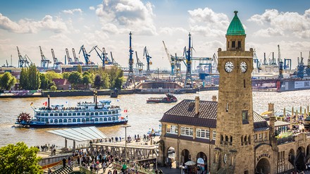Blick auf den Hamburger Hafen