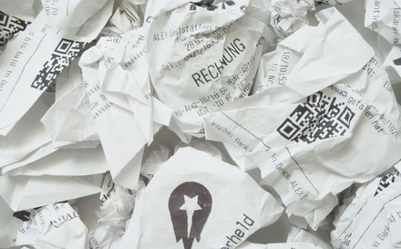 Zerknüllte Kassenzettel