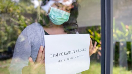 „Vorübergehend geschlossen“-Schild