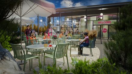 Außenbereich von Sallys Café