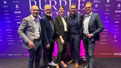 Christian Stachel, Sascha de Clerque (CEO allinvos), Janine Schwanenhorst, Jochen Oehler und Simon Wetzel