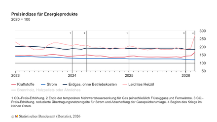 Preisindizes für Energieprodukte