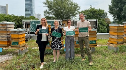 Honigernte aus den Bienenstöcken des Arcotel Kaiserwasser in Wien