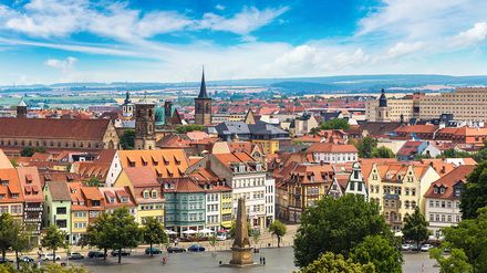 Blick auf die Erfurter Innenstadt in Thüringen.