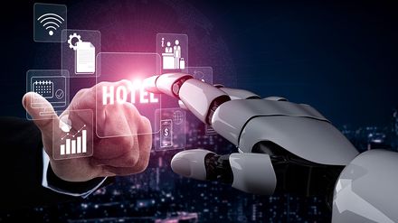 Roboterhand Menschenhat KI