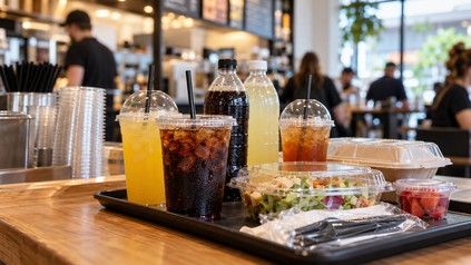 Plastik im Restaurant