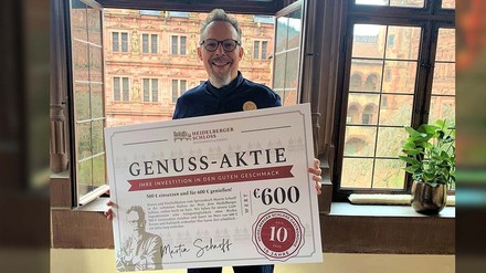 Gäste können im März eine limitierte Genussaktie im Wert von 500 Euro erwerben, die aber einen Wert von 600 Euro besitzt und für alle Veranstaltungen im Schloss einsetzbar ist. (Foto: © Heidelberger Schloss Restaurants & Events)
