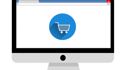 Warenkorb Symbol auf Bildschirm