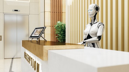 Intelligente Roboter-Assistent an der Rezeption