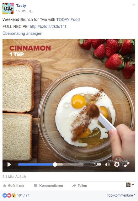 Facebook Post von Tasty