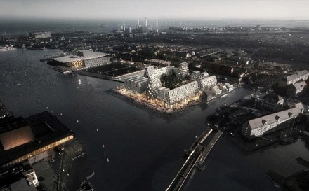 Ein Hotelkomplex auf einer Insel