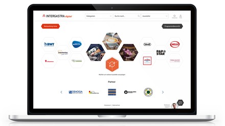 Notebook mit der Startseite der INTERGASTRA digital