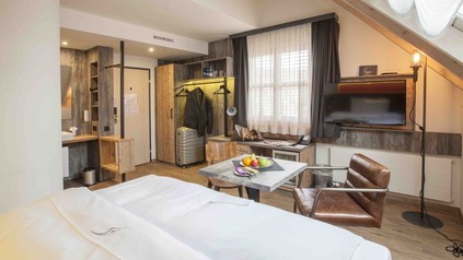 Ein Zimmer im Boutique-Hotel Thessoni in Zürich