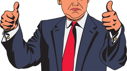 Donald Trump zeigt mit Daumen nach oben