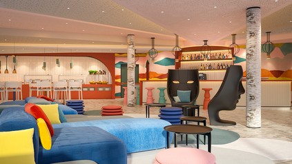 Auffällige Formen und farbenfrohe Details im ibis Styles St. Margrethen