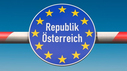 Granzbalken mit Schild "Republik Österreich"