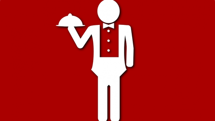 Piktogramm Kellner mit Teller