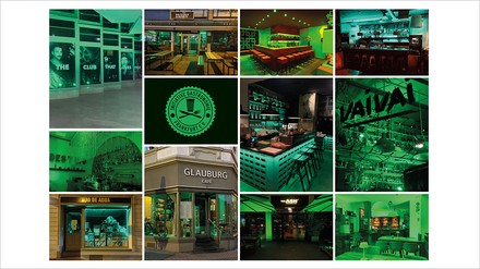 Gastronomie-Betriebe in Frankfurt beleuchten ihre Betriebe mit grünem Licht