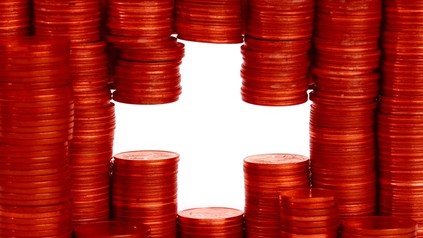 Euromünzen rot in Form der Schweizer Flagge