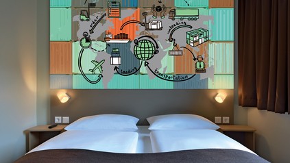 Doppelzimmer des B&B Hotel Stuttgart-Neckarhafen