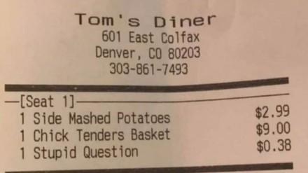 Lokalrechnung mit dem Extraposten „stupid question“