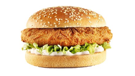 Ein veganer Burger von KFC, Kentucky Fried Chicken