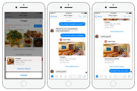 OpenTable Tischreservierung über Facebook Messenger