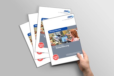 Eine Broschüre mit dem Titel Kassenführung