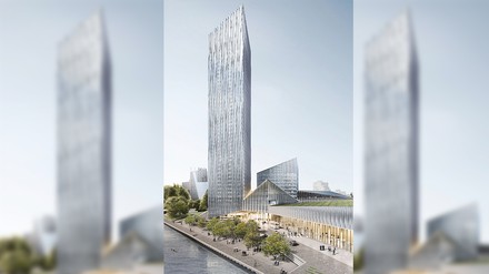 Der „Estrel Tower“ in Berlin