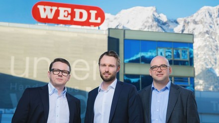 Das Geschäftsführerteam des Handelshaus Wedl: Klaus Mantl, Lorenz Wedl, Tobias Waidhofer.