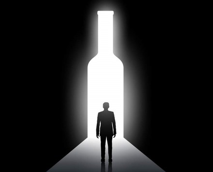 Silhouette Mann und Alkohol