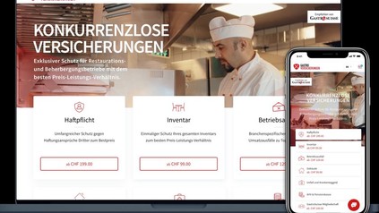 Screenshot der Versicherungs-Homepage