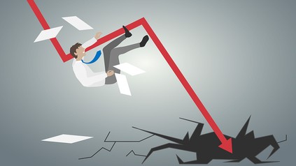 Roter Pfeil geht Richtung Boden