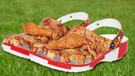 Schuhe mit Brathuhn-Design