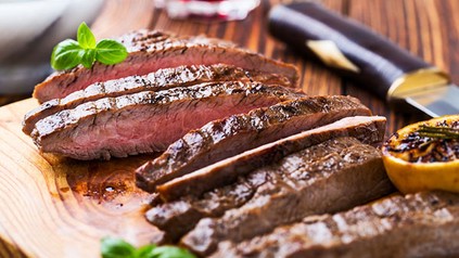 US Flank Steak mit Süßkartoffel Pommes