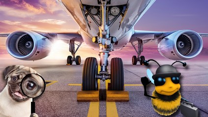 Ein stehendes Flugzeug auf einer Landebahn