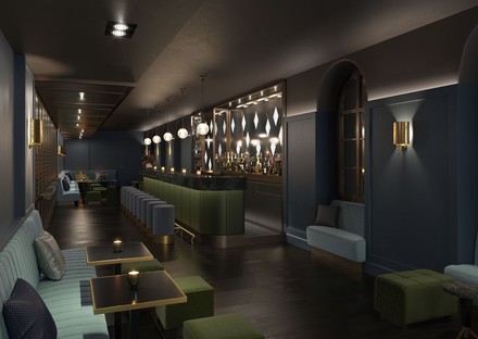 Eine moderne, aber dunkle Kellerbar